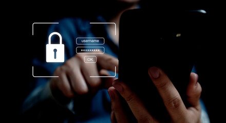 Satisfied custologin and password cybersecurity concept Data protection and secure internet access cyber securitymer experience concept, happy business customer with happy face on smartphone screen, g