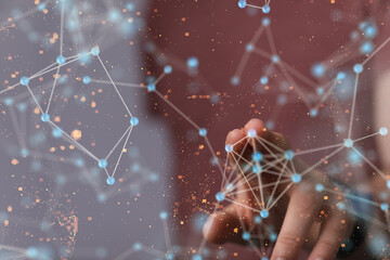 Concept of big data, machine learning, artificial intelligence, hyper loop