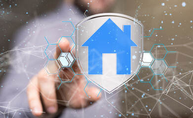 home data. Digital cyberspace with particles and Digital data network connections concept.