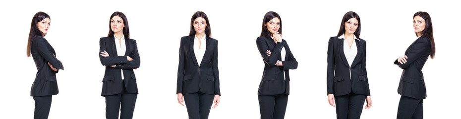 Set of beautiful, attractive businesswoman isolated on white. Business, career success concept.