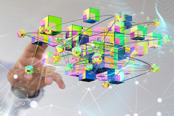 Big data visualization background.Abstract technology