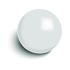 White ball isolated on a white background. 3d rendering