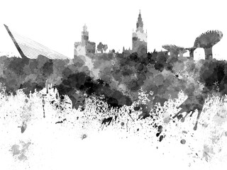 Seville skyline in watercolor