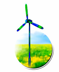 Wind turbines, green alternative renewable energy  - 501298634