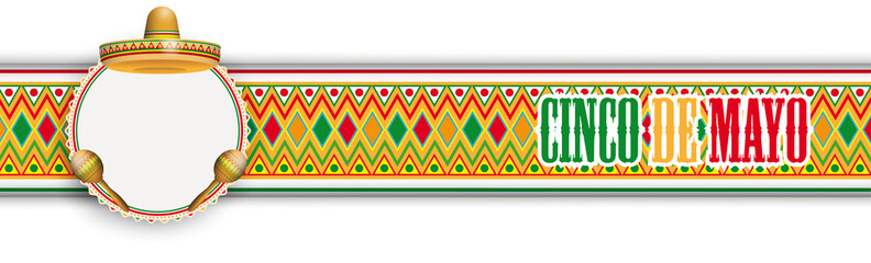 Cinco De Mayo Ornament Headline Emblem