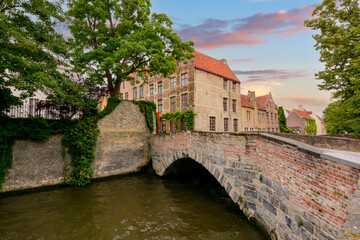 Fototapeta na wymiar Architecture and canals of old Bruges, Belgium