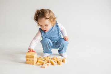 beautiful little girl playing games