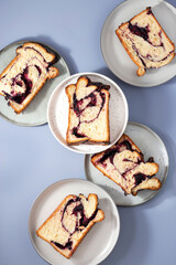 homemade Vegan Blueberries Babka or Brioche Bread