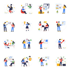 Business and Education Flat Illustrations 