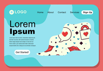 Abstract Lovely Icons Landing Page Design