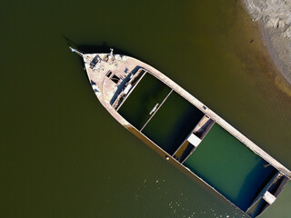 Ship sunk in the second world war. Gualtieri, Italy