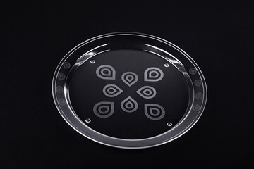 Disposable tableware on a black background