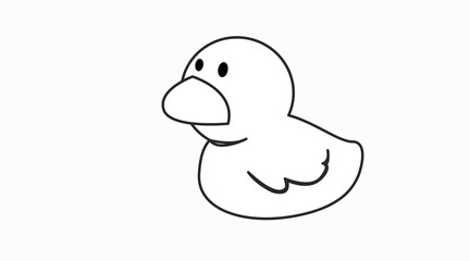 Duck Vector Illustration. Linear vector editable illustration of a child duck