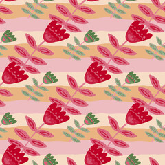 Folk art floral seamless pattern. Small flower wallpaper. Cute ditsy print.