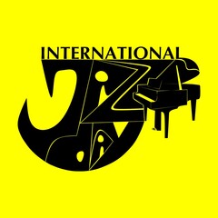 International Jazz Day music negative space style vector poster