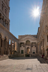 Fototapeta na wymiar View of the Peristyle of the Diocletian's Palace in Split, Croatia