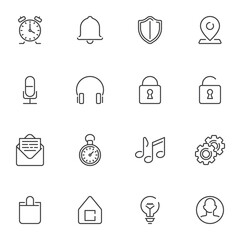 UI essentials line icons set