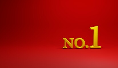 赤色の背景に金色のNO.1という文字。