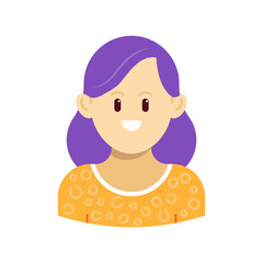 Laughing Girl Avatar portraits. Business people diverse faces, man and woman persons, team group and employee, Vector isolated characters in outline style.