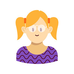 Pony Girl Avatar portraits. Business people diverse faces, man and woman persons, team group and employee, Vector isolated characters in outline style.
