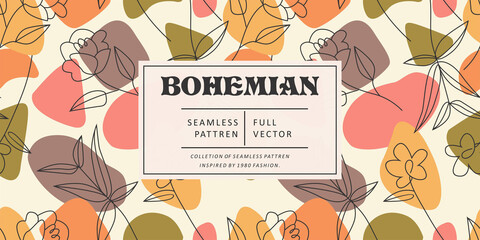 Modern minimalist abstract illustration pattern. Creative collage contemporary seamless pattern. Fashionable template for design. Bohemian style