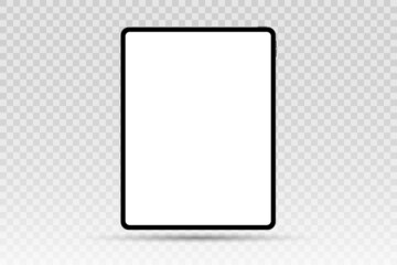 Vector tablet mockup with white screen isolated on transparent background. Stock royalty free vector illustration