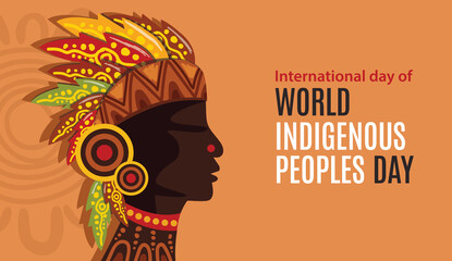 Indigenous Peoples Day Vector Banner - obrazy, fototapety, plakaty