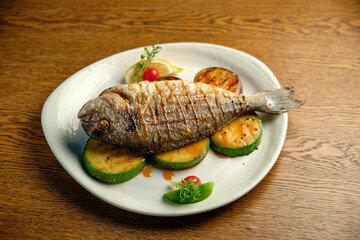 Fried dorado fish