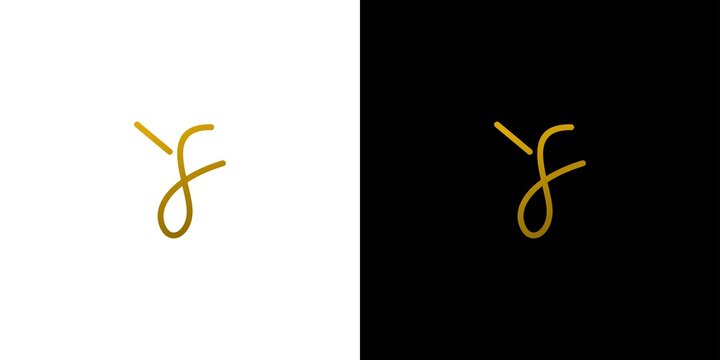 modern and unique handwritten letter YS initials logo design