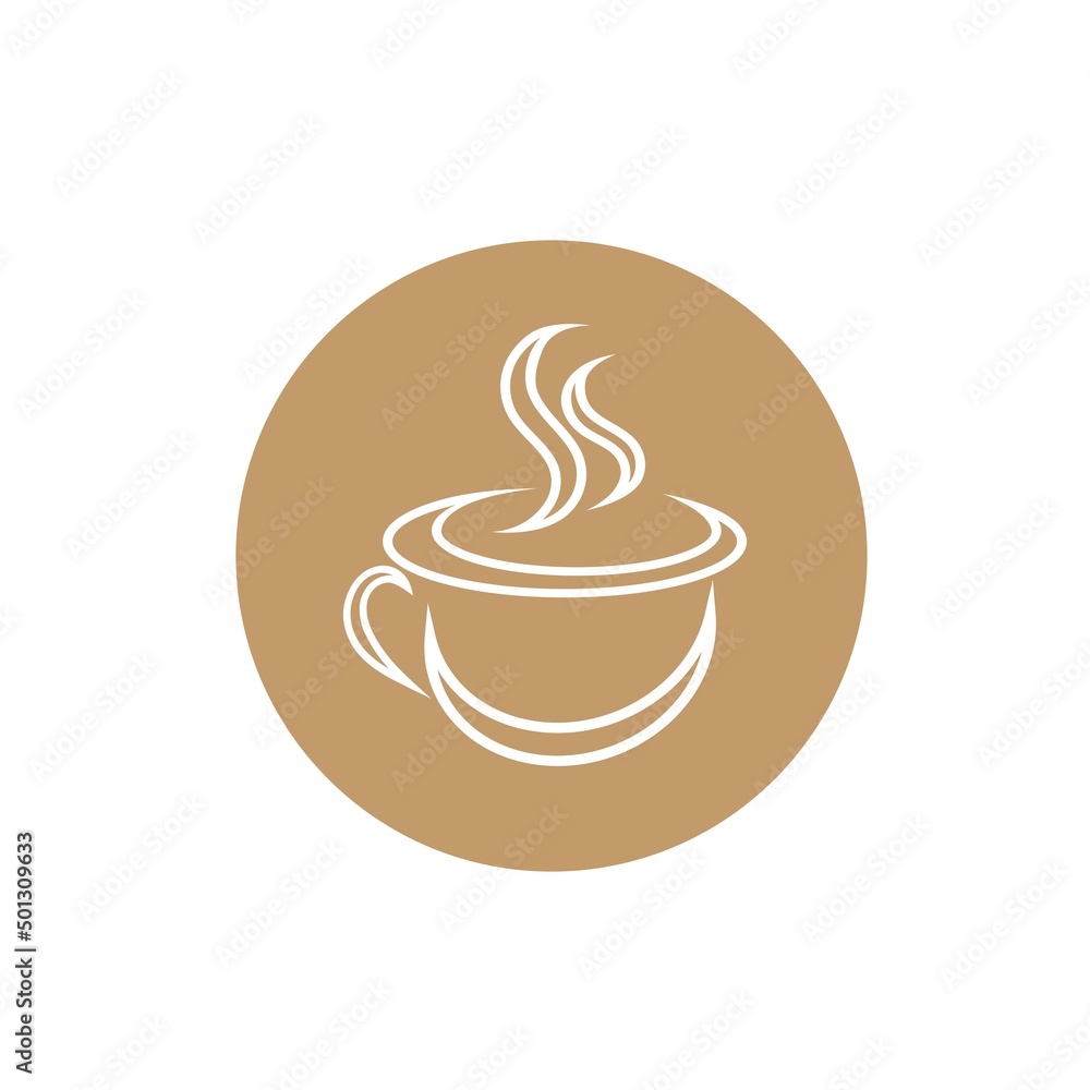 Wall mural coffee cup logo template