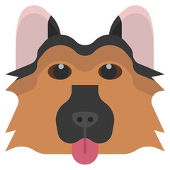 German Shepherd flat icon,linear,outline,graphic,illustration