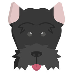 Scottish Terrier flat icon,linear,outline,graphic,illustration