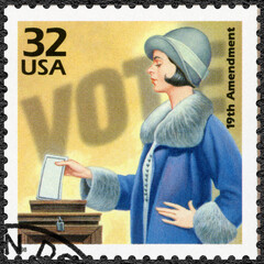 USA - 1998: shows Woman vote, 19th Amendment, series Celebrate the Century, 1920s, 1998 - 501311035