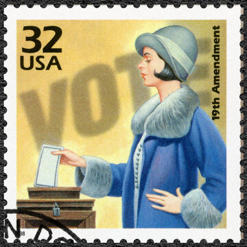 USA - 1998: shows Woman vote, 19th Amendment, series Celebrate the Century, 1920s, 1998