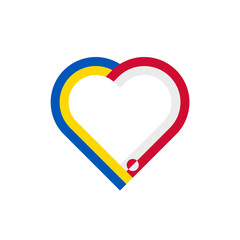 unity concept. heart ribbon icon of ukraine and greenland flags. vector illustration isolated on white background