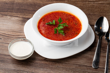 Borsht, bortsch, borshch, borscht. Soup, associated with cuisine of Eastern and Central Europe, especially Ukraine, Russia and Poland