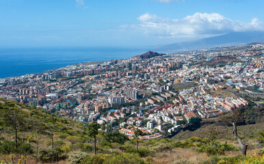 Aerial view of Santa Cruz on a sunny day. Tenerife. Canary Islands.