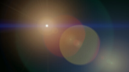 太陽とレンズフレアのグラフィック素材（レンズフレア、光、ライトリーク）