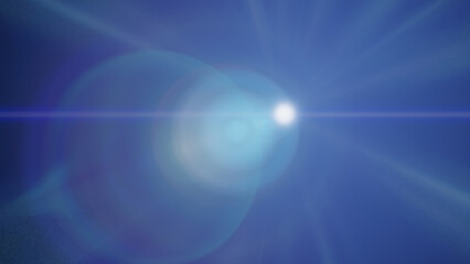 青い光のレンズフレアのグラフィック素材（レンズフレア、光、ライトリーク）