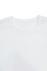 White plain cotton fabric T-shirt template isolated on a white background.
