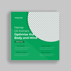 Hemp product social media post template 