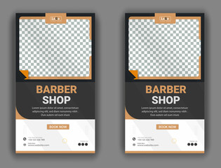 Barber shop business roll up banner template