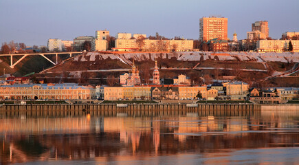 View of Nizhny Novgorod from the Okskaya embankment on the Strelka - 501315680