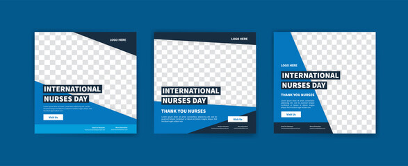 International nurses day social media post template - obrazy, fototapety, plakaty