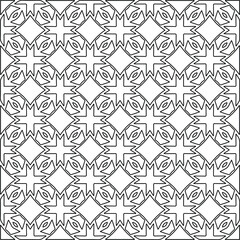Vector monochrome pattern, Abstract texture for fabric print, card, table cloth, furniture, banner, cover, invitation, decoration, wrapping.Repeating geometric tiles with stripe elements.
