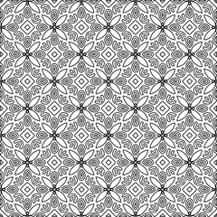 Vector monochrome pattern, Abstract texture for fabric print, card, table cloth, furniture, banner, cover, invitation, decoration, wrapping.Repeating geometric tiles with stripe elements.