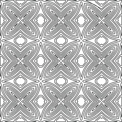 Vector monochrome pattern, Abstract texture for fabric print, card, table cloth, furniture, banner, cover, invitation, decoration, wrapping.Repeating geometric tiles with stripe elements.