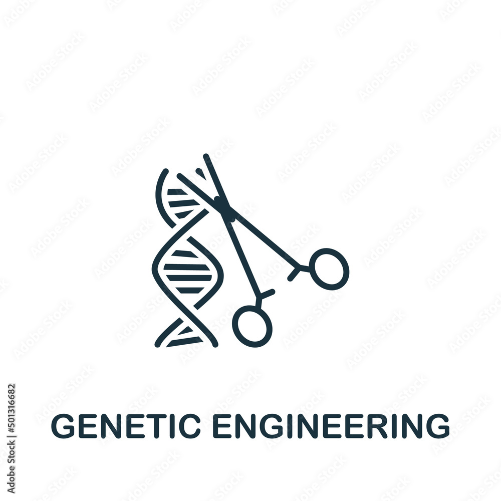 Poster genetic engineering icon. monochrome simple bioengineering icon for templates, web design and infogr