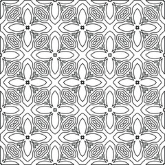 Vector monochrome pattern, Abstract texture for fabric print, card, table cloth, furniture, banner, cover, invitation, decoration, wrapping.Repeating geometric tiles with stripe elements.