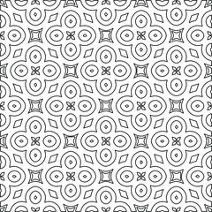 
Vector monochrome pattern, Abstract texture for fabric print, card, table cloth, furniture, banner, cover, invitation, decoration, wrapping.Repeating geometric tiles with stripe elements.Black and 
w
